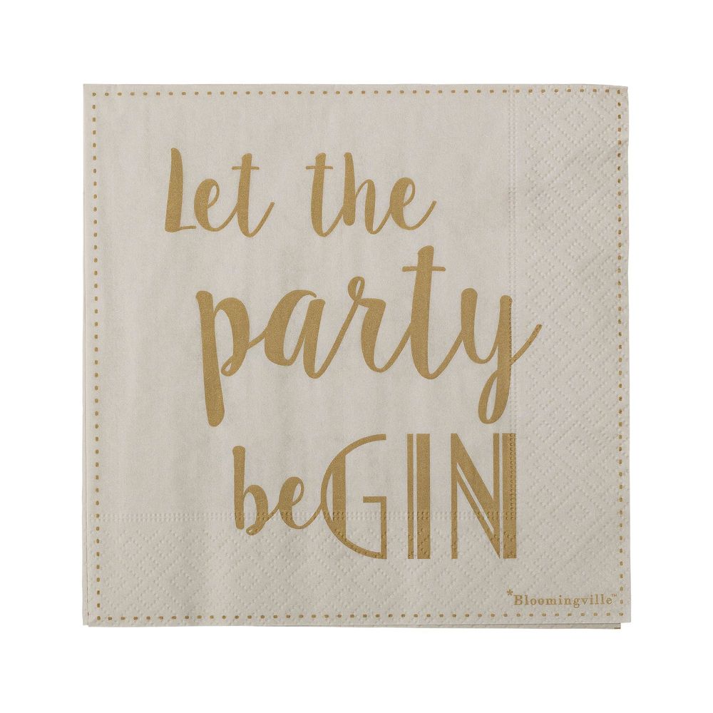 Napkins - Tedde Napkin, Gold, FSC® Mix, Paper Pack of 20 - BLOOMINGVILLE MULTIBRAND HOUSE