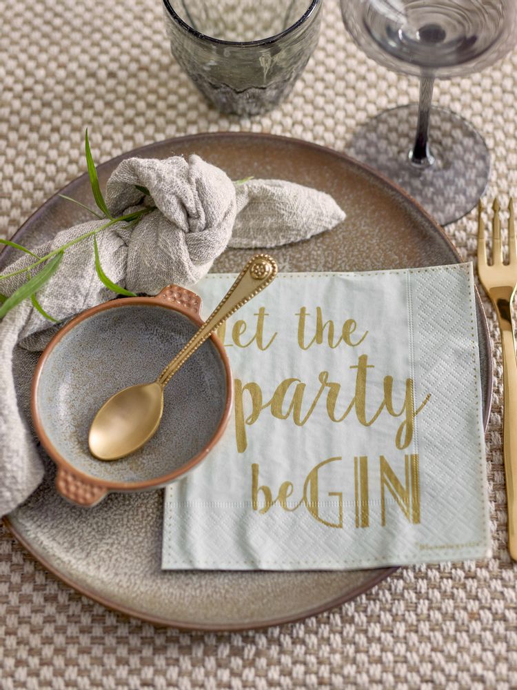 Napkins - Tedde Napkin, Gold, FSC® Mix, Paper Pack of 20 - BLOOMINGVILLE MULTIBRAND HOUSE