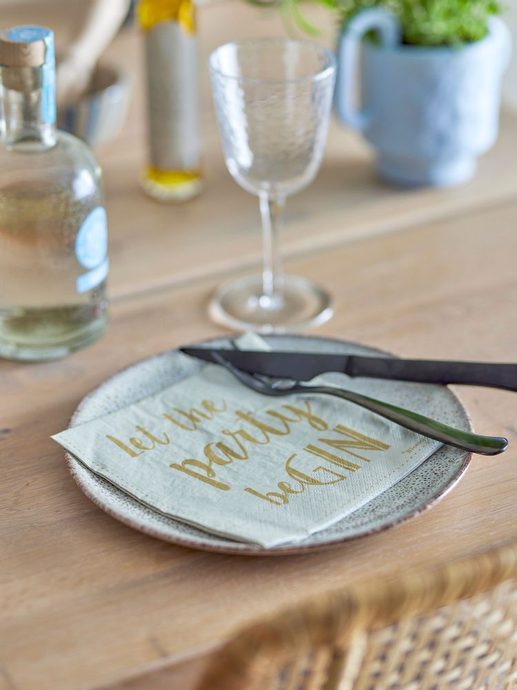 Napkins - Tedde Napkin, Gold, FSC® Mix, Paper Pack of 20 - BLOOMINGVILLE MULTIBRAND HOUSE