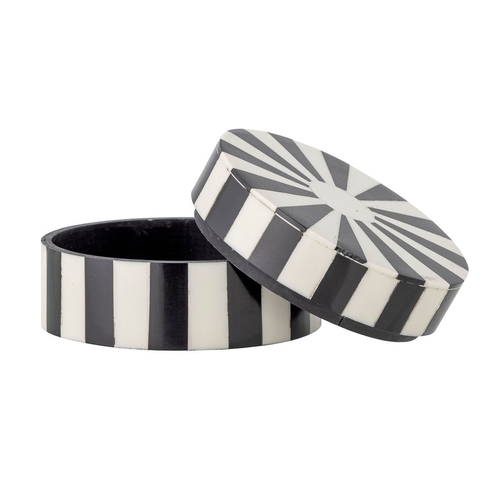 Boîtes de rangement - Ilana Boîte avec couvercle, Noir, Résine - BLOOMINGVILLE MULTIBRAND HOUSE