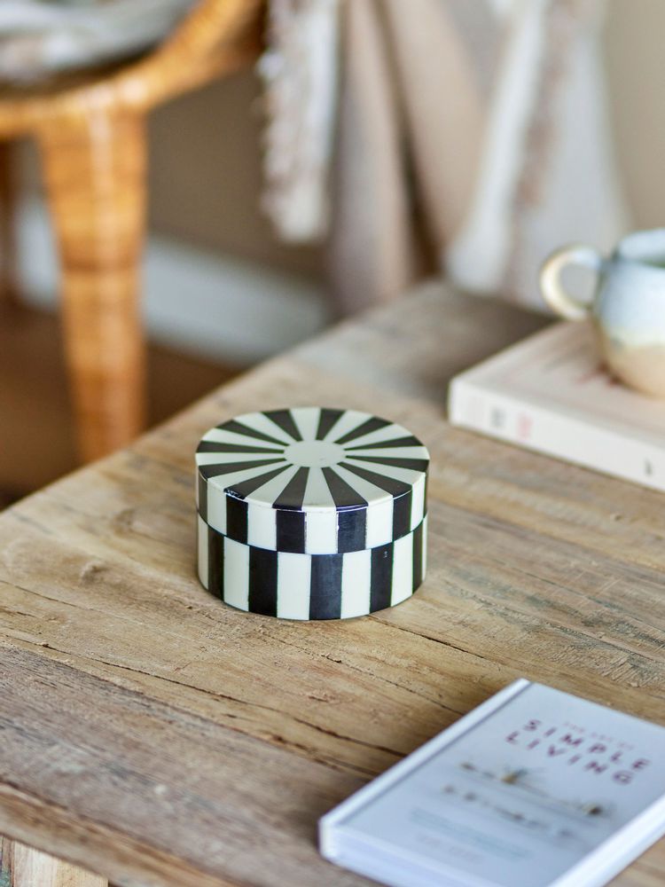 Boîtes de rangement - Ilana Boîte avec couvercle, Noir, Résine - BLOOMINGVILLE MULTIBRAND HOUSE