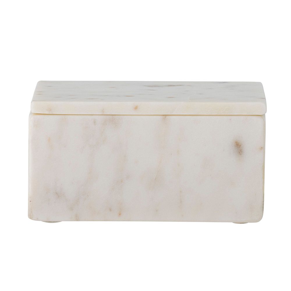 Boîtes de rangement - Hasel Boîte avec couvercle, Blanc, Marbre - BLOOMINGVILLE MULTIBRAND HOUSE
