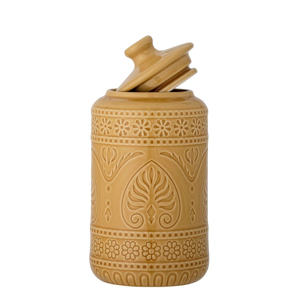 Food storage - Rani Jar w/Lid, Yellow, Stoneware - BLOOMINGVILLE MULTIBRAND HOUSE