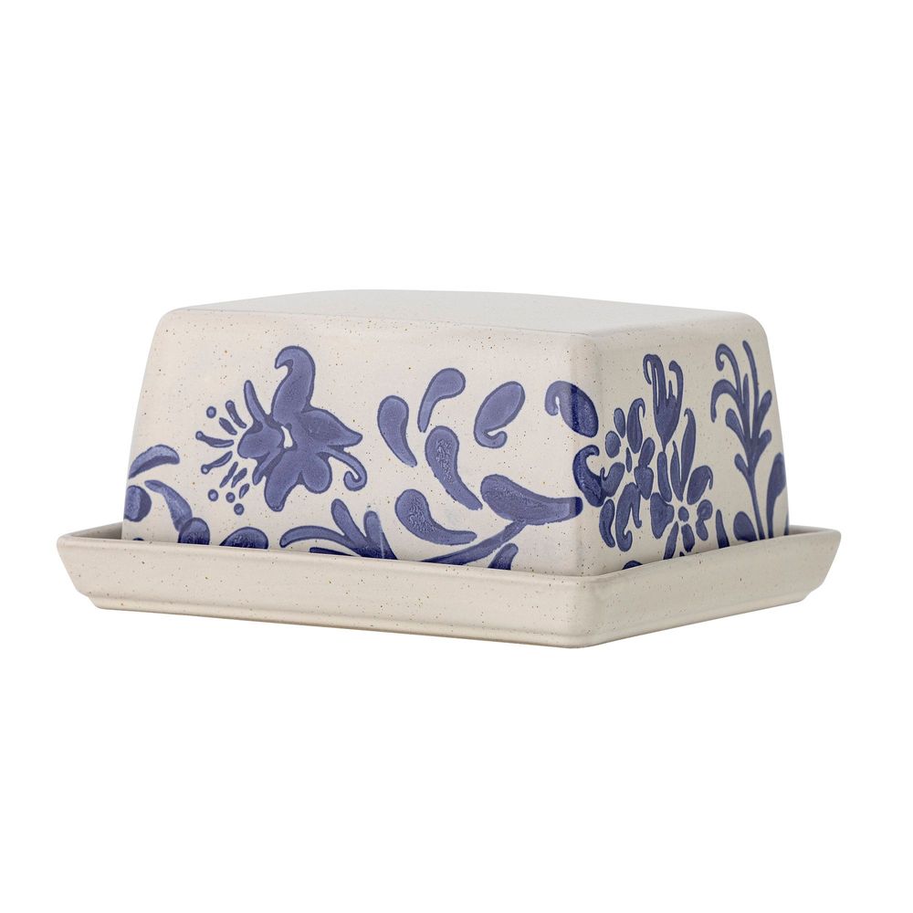 Kitchen utensils - Petunia Butter Box, Blue, Stoneware - CREATIVE COLLECTION