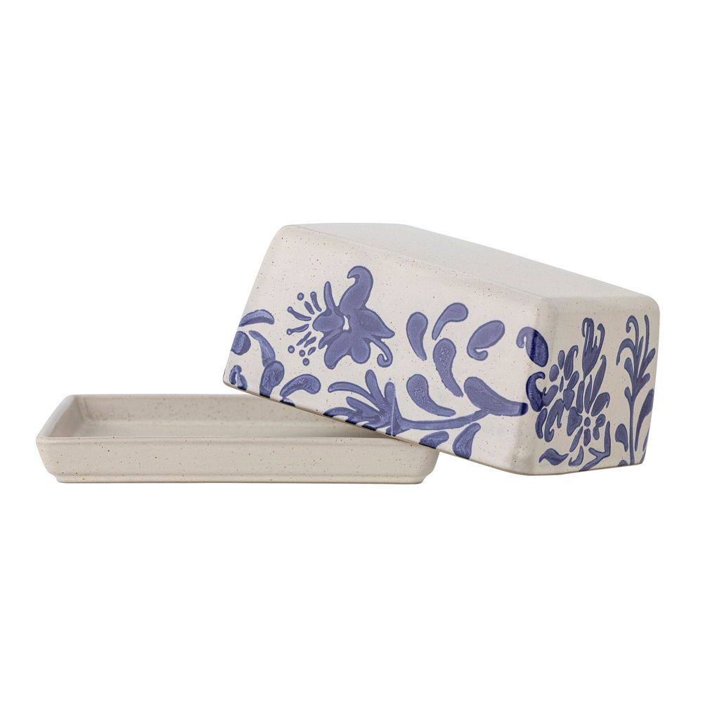 Kitchen utensils - Petunia Butter Box, Blue, Stoneware - CREATIVE COLLECTION