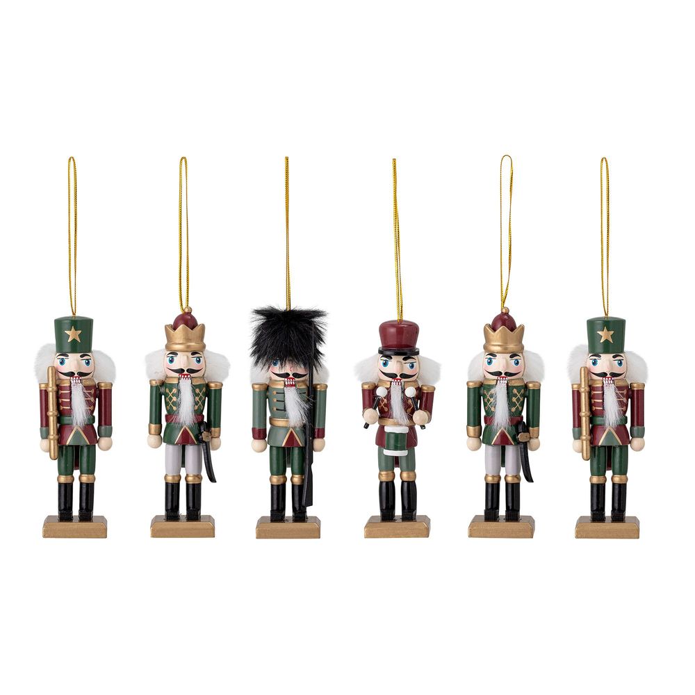 Christmas garlands and baubles - Nikita Ornament, Green, Wood Set of 6 - BLOOMINGVILLE MULTIBRAND HOUSE