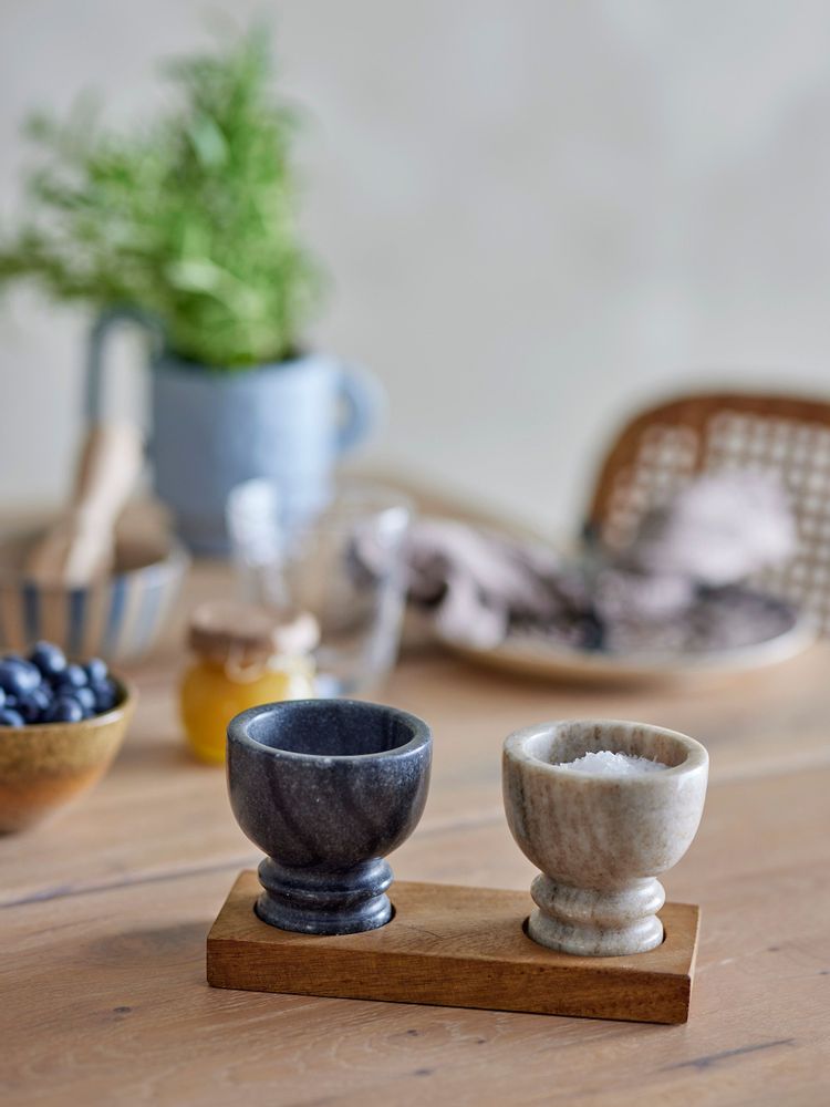 Couverts & ustensiles de cuisine - Inesa Pots de sel et de poivre, Nature, Marbre Set - BLOOMINGVILLE MULTIBRAND HOUSE
