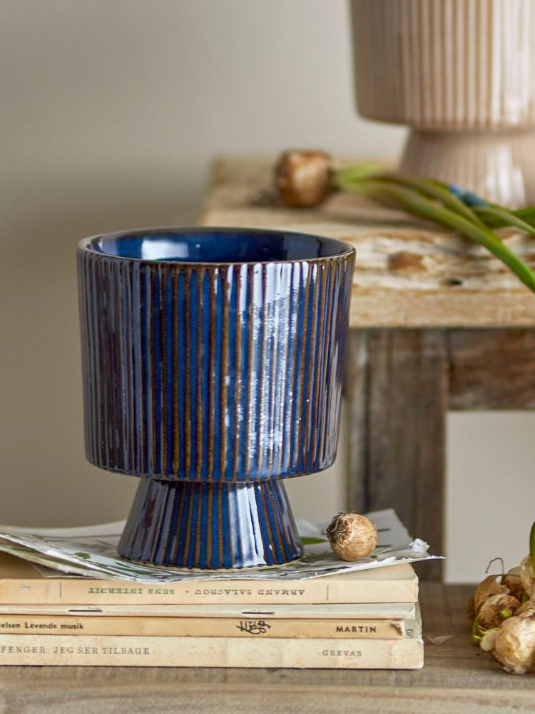 Pots de fleurs - Ayleen Pot de fleurs, Blue, Grès - BLOOMINGVILLE MULTIBRAND HOUSE