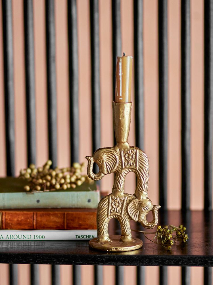 Candlesticks and candle holders - Jazz Candle Holder, Brass, Aluminum - CREATIVE COLLECTION