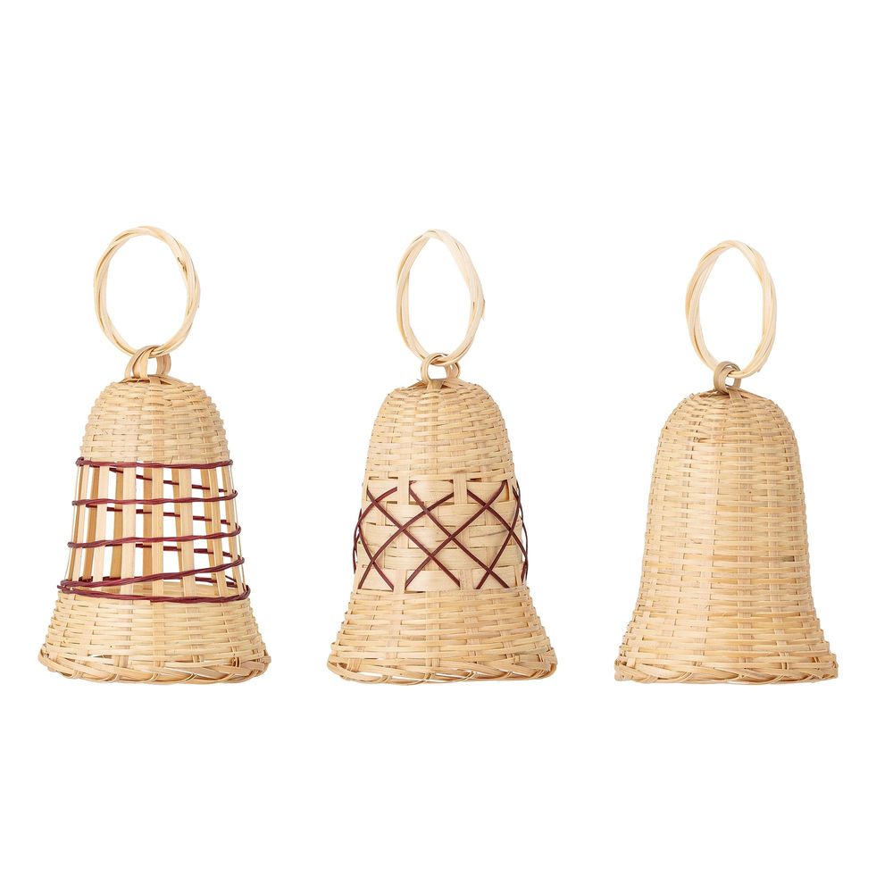 Christmas garlands and baubles - Akon Ornament, Nature, Bamboo Set of 3 - BLOOMINGVILLE MULTIBRAND HOUSE