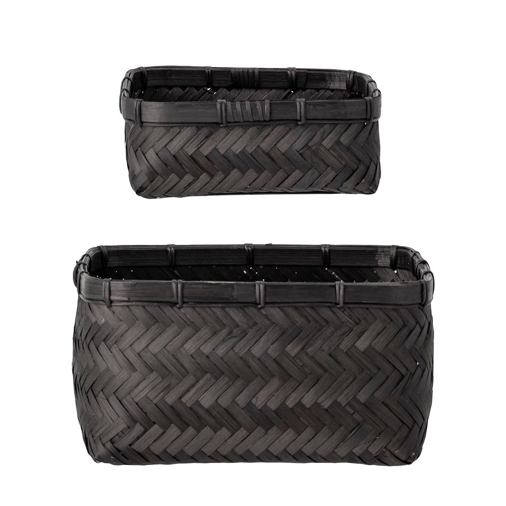 Paniers - Donia Panier, Noir, Bambou Set of 2 - BLOOMINGVILLE MULTIBRAND HOUSE