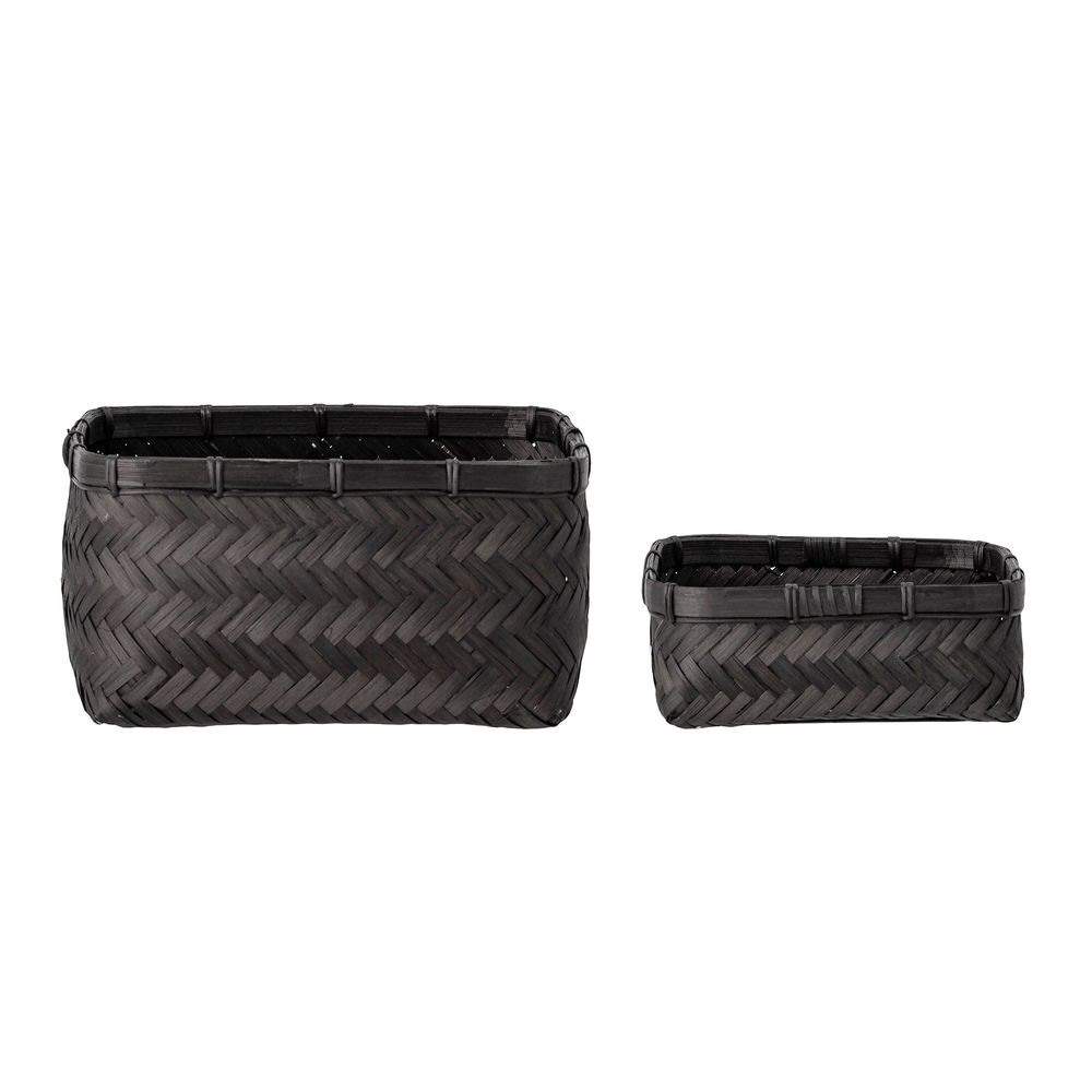 Paniers - Donia Panier, Noir, Bambou Set of 2 - BLOOMINGVILLE MULTIBRAND HOUSE