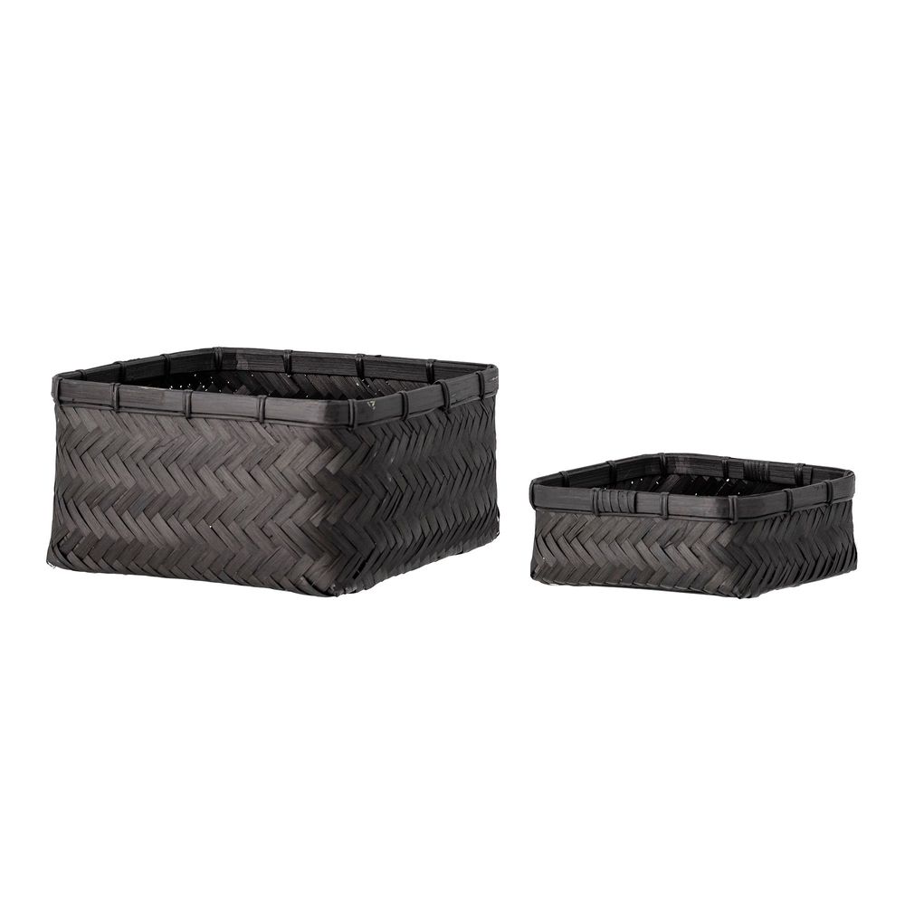 Paniers - Donia Panier, Noir, Bambou Set of 2 - BLOOMINGVILLE MULTIBRAND HOUSE