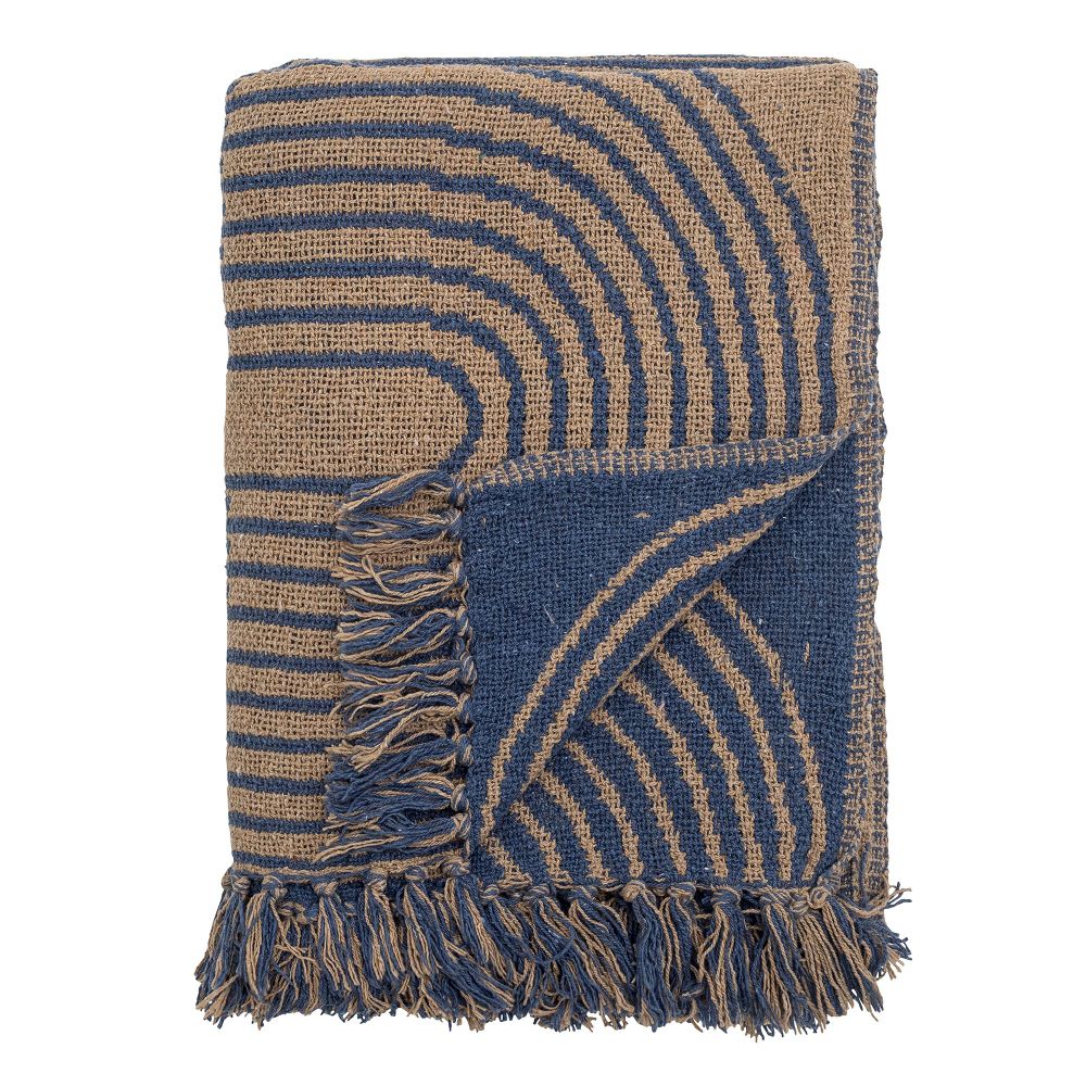 Throw blankets - Tiffanie Throw, Blue, Recycled Cotton - BLOOMINGVILLE MULTIBRAND HOUSE