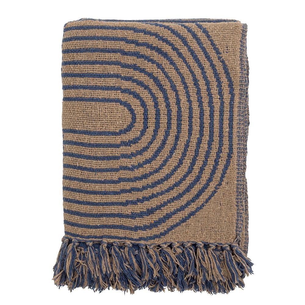 Throw blankets - Tiffanie Throw, Blue, Recycled Cotton - BLOOMINGVILLE MULTIBRAND HOUSE