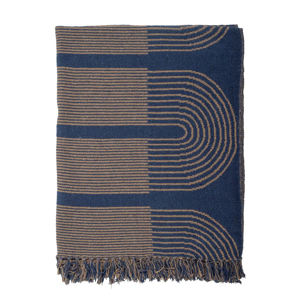Throw blankets - Tiffanie Throw, Blue, Recycled Cotton - BLOOMINGVILLE MULTIBRAND HOUSE