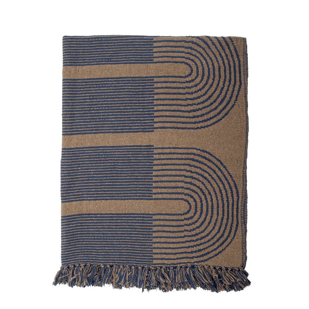 Throw blankets - Tiffanie Throw, Blue, Recycled Cotton - BLOOMINGVILLE MULTIBRAND HOUSE