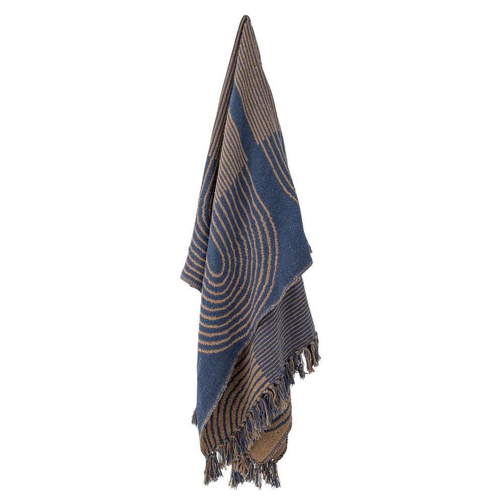 Throw blankets - Tiffanie Throw, Blue, Recycled Cotton - BLOOMINGVILLE MULTIBRAND HOUSE