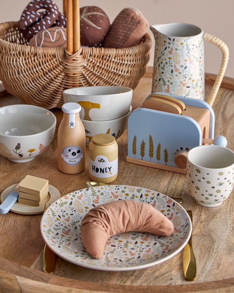 Jouets enfants - Snorre Set de jeu, aliments, Marron, Coton Set of 6 - BLOOMINGVILLE MINI