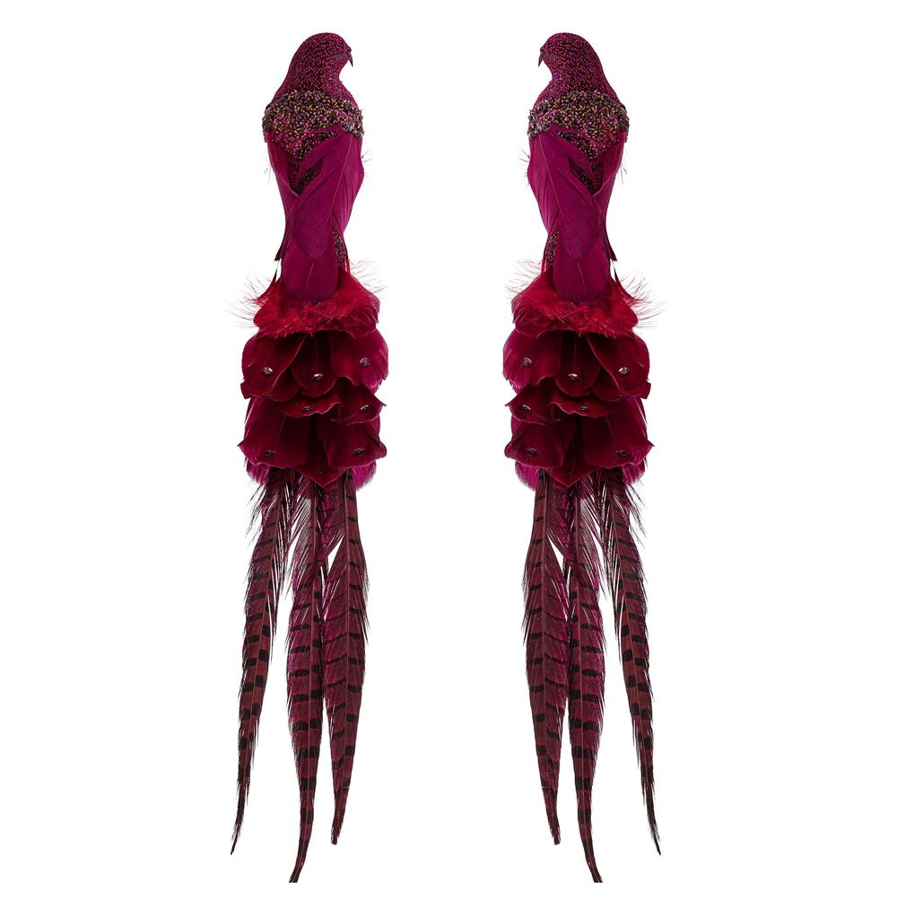 Decorative objects - Payton Deco Bird, Red, Feather Pack of 2 - BLOOMINGVILLE MULTIBRAND HOUSE