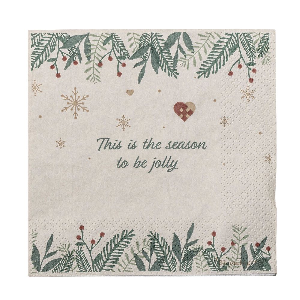 Serviettes - Grazia Serviette, Verte, FSC® Mix, Papier Pack of 20 - BLOOMINGVILLE MULTIBRAND HOUSE