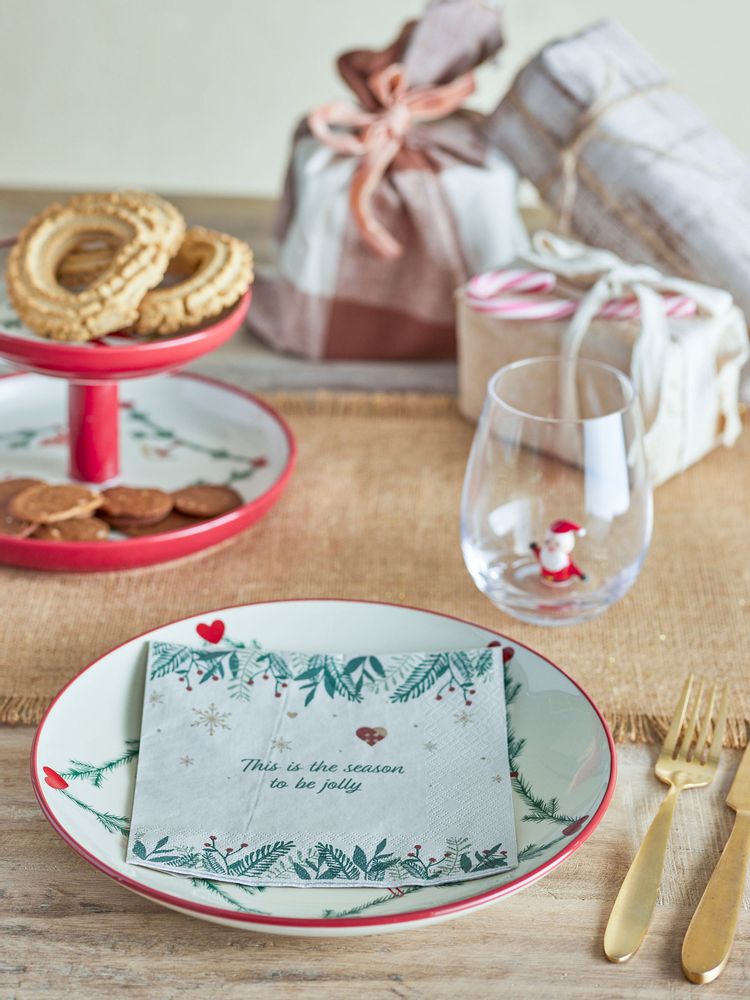Serviettes - Grazia Serviette, Verte, FSC® Mix, Papier Pack of 20 - BLOOMINGVILLE MULTIBRAND HOUSE