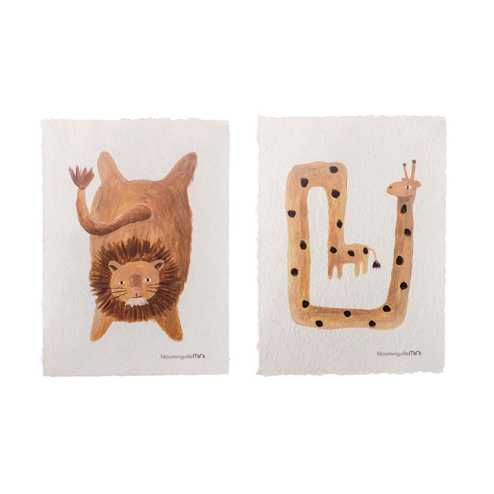 Autres décorations murales - Fritza Affiche, Orange, Papier Set of 2 - BLOOMINGVILLE MINI