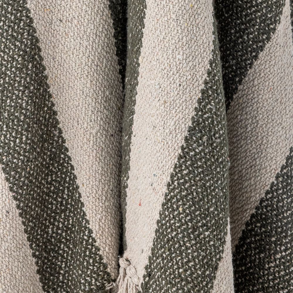 Throw blankets - Jodina Throw, Green, Recycled Cotton - BLOOMINGVILLE MULTIBRAND HOUSE