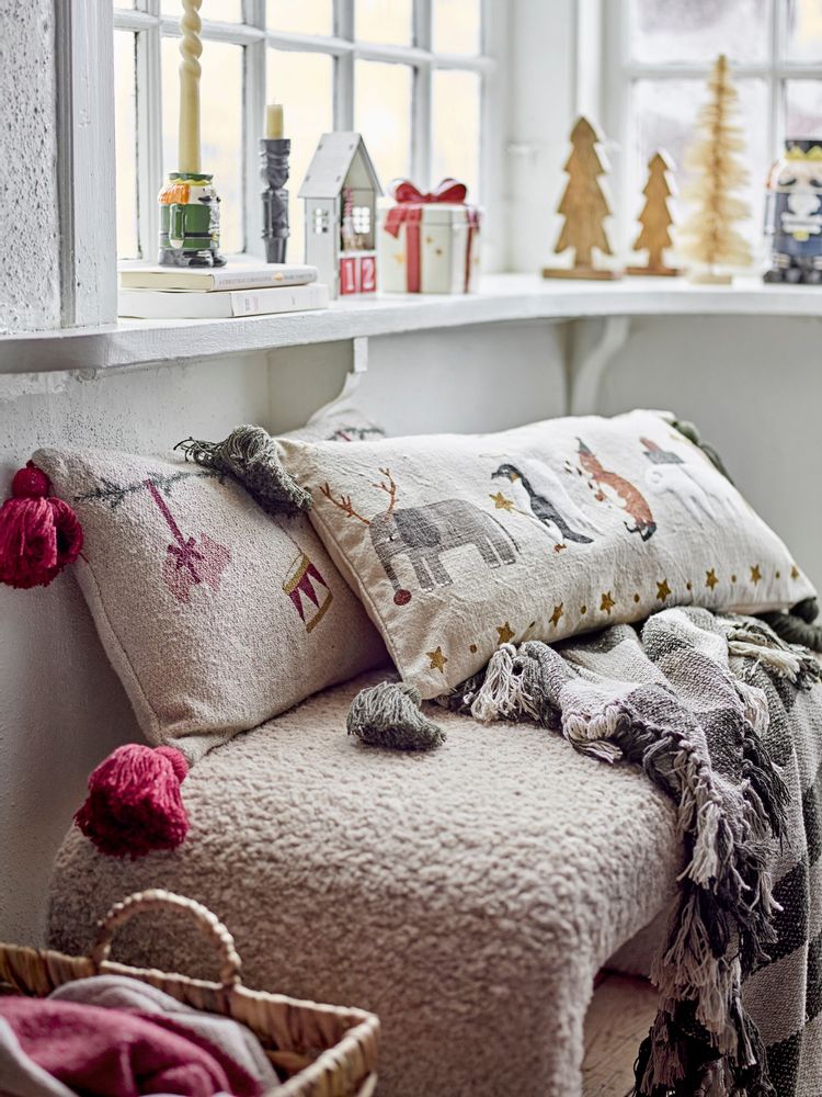 Throw blankets - Jodina Throw, Green, Recycled Cotton - BLOOMINGVILLE MULTIBRAND HOUSE