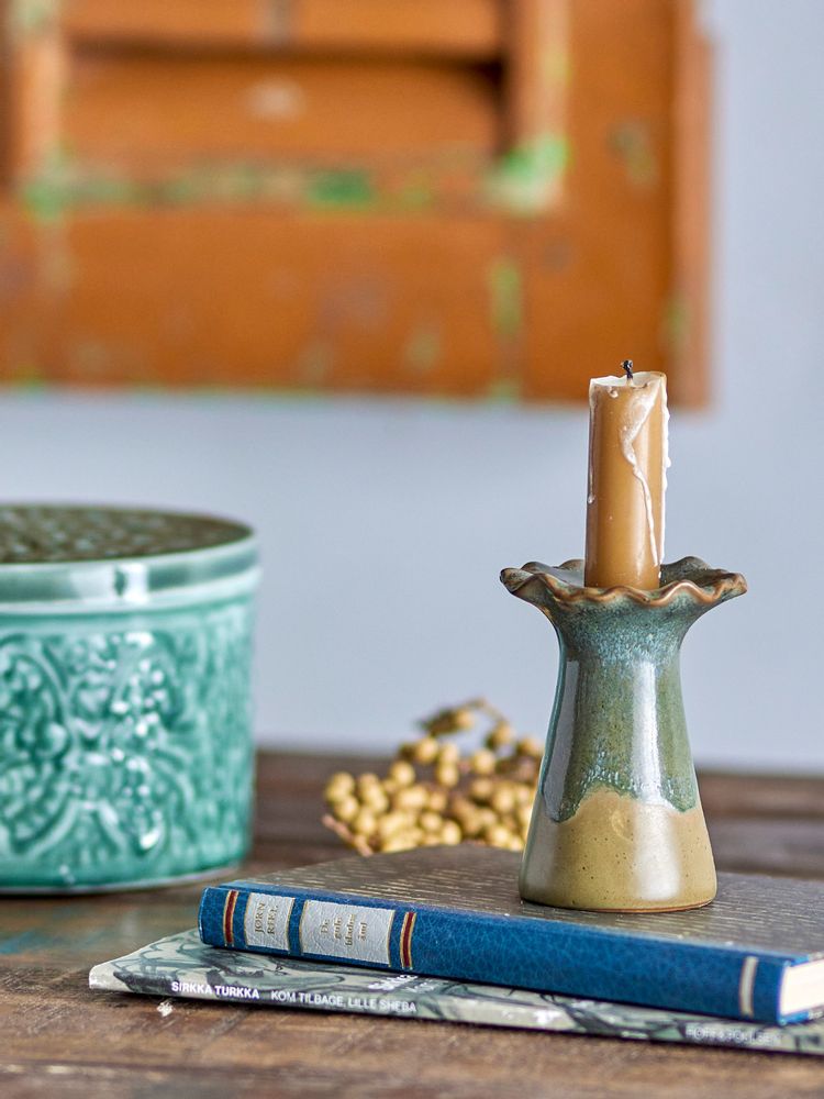 Candlesticks and candle holders - Akeem Candle Holder, Brown, Stoneware - CREATIVE COLLECTION