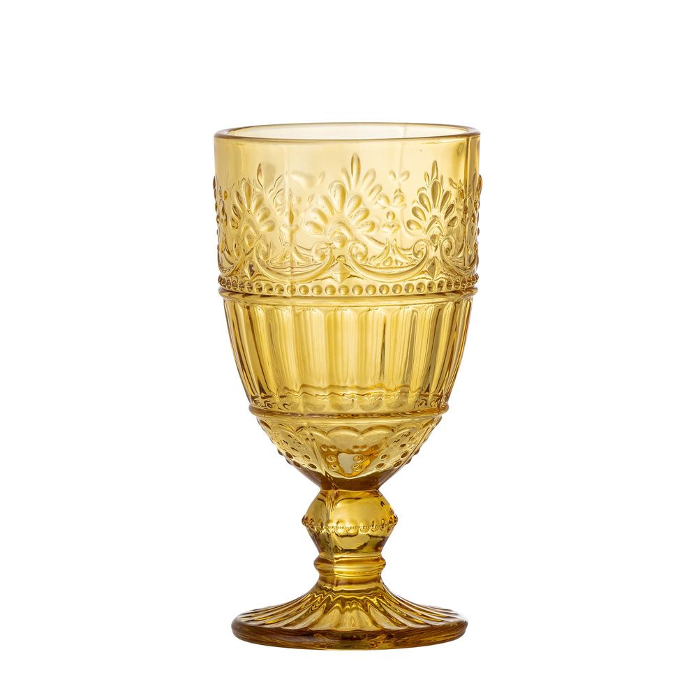 Glass - Feyza Wine Glass, Yellow, Glass - CREATIVE COLLECTION