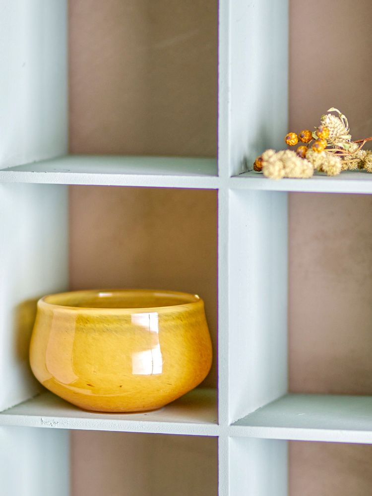 Candlesticks and candle holders - Jose Votive, Yellow, Glass - CREATIVE COLLECTION