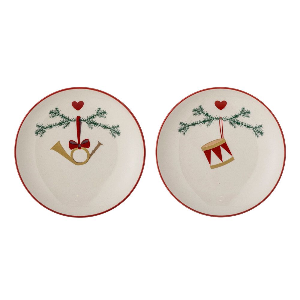 Assiettes au quotidien - Yule Assiette, Nature, Grès Set of 2 - BLOOMINGVILLE MULTIBRAND HOUSE