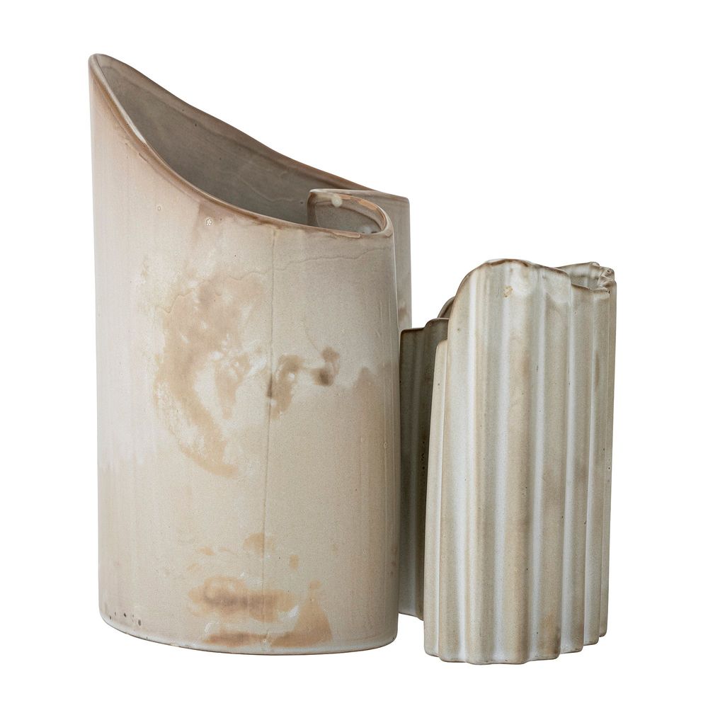 Vases - Henaj Vase, Brown, Stoneware Set of 2 - BLOOMINGVILLE MULTIBRAND HOUSE