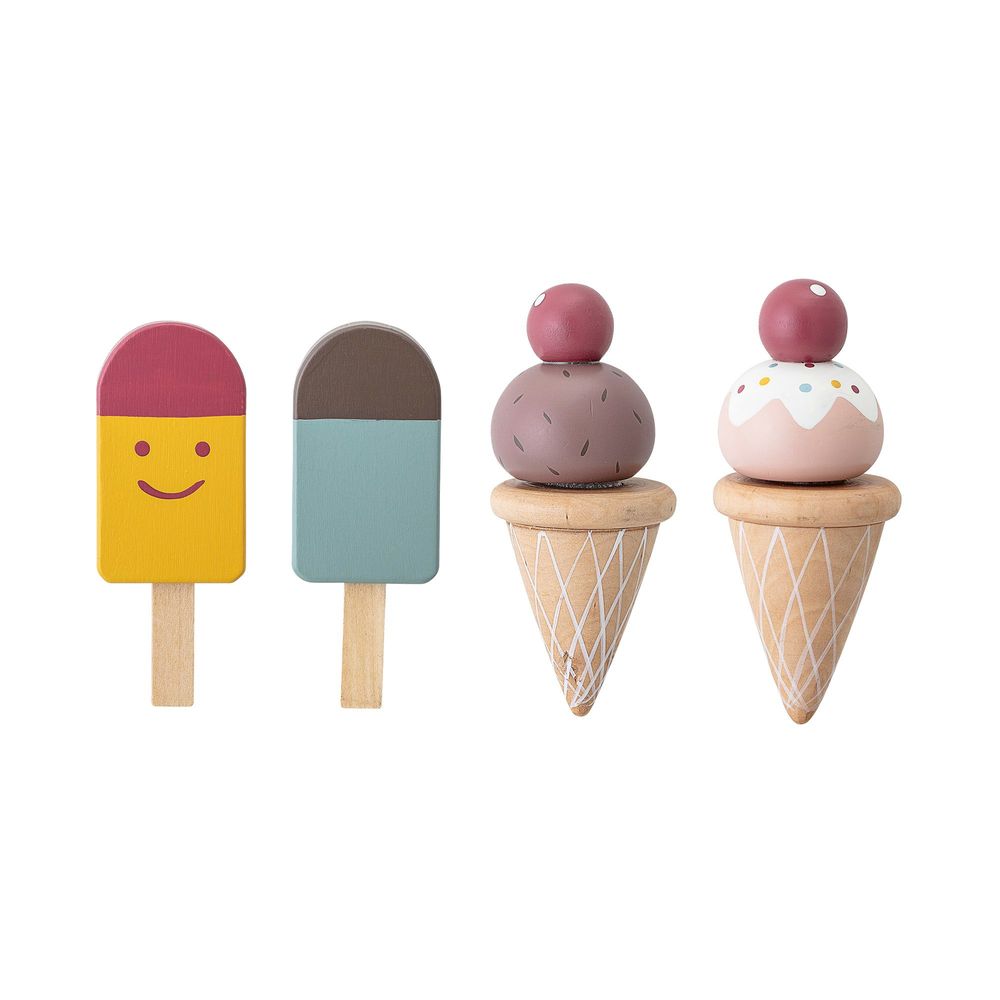 Toys - Hasham Play Set, Food, Red, Plywood Set of 5 - BLOOMINGVILLE MINI