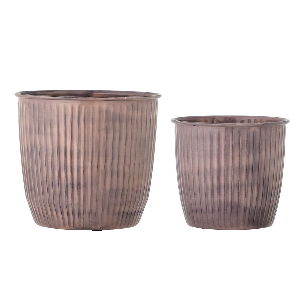 Flower pots - Kenzie Flowerpot, Rose, Metal Set of 2 - BLOOMINGVILLE MULTIBRAND HOUSE