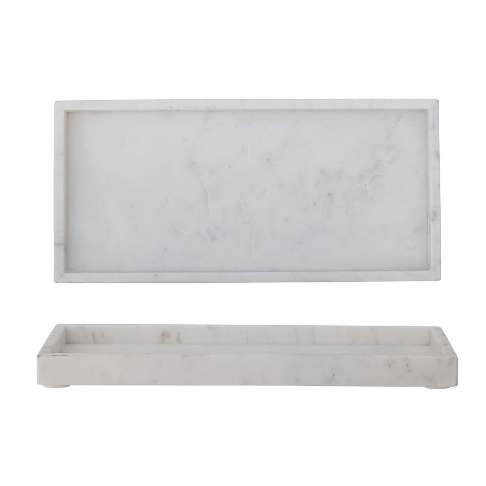 Trays - Majsa Tray, White, Marble - BLOOMINGVILLE MULTIBRAND HOUSE