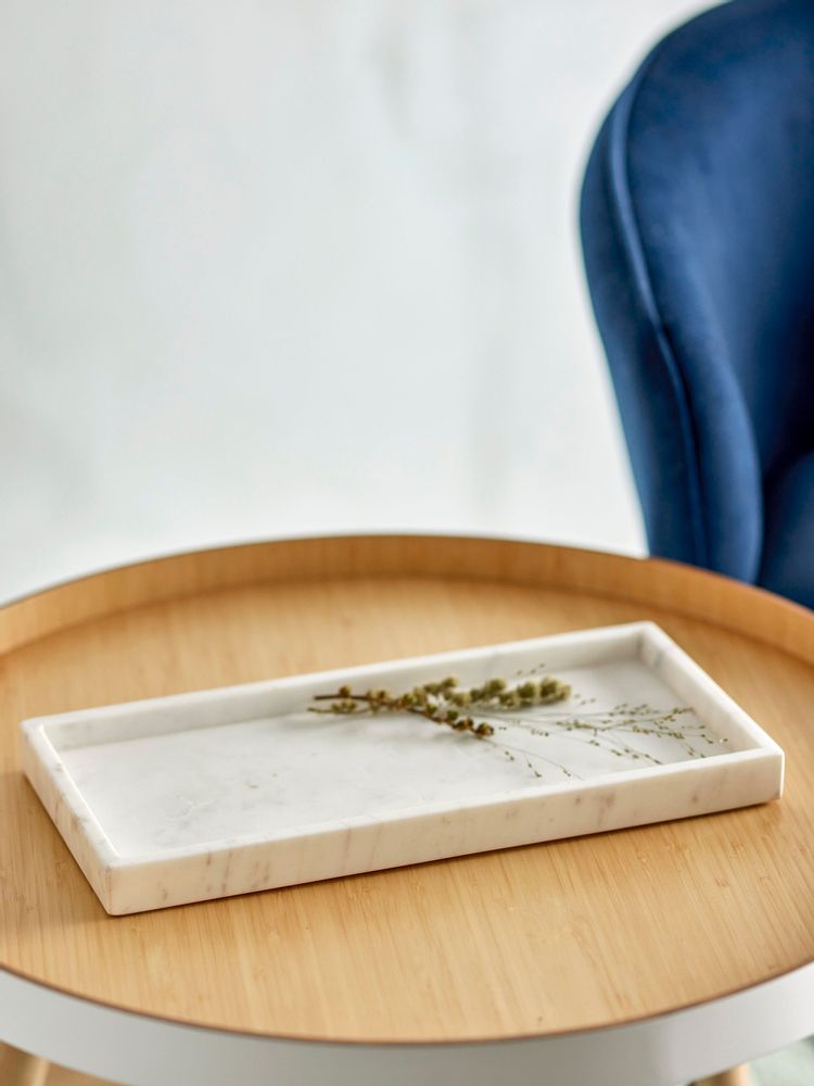 Trays - Majsa Tray, White, Marble - BLOOMINGVILLE MULTIBRAND HOUSE