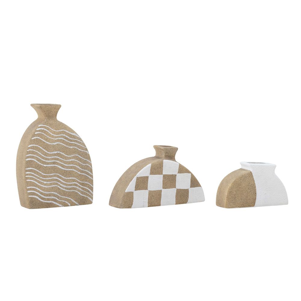 Vases - Nezha Deco Vase, Nature, Terracotta Set of 3 - BLOOMINGVILLE MULTIBRAND HOUSE