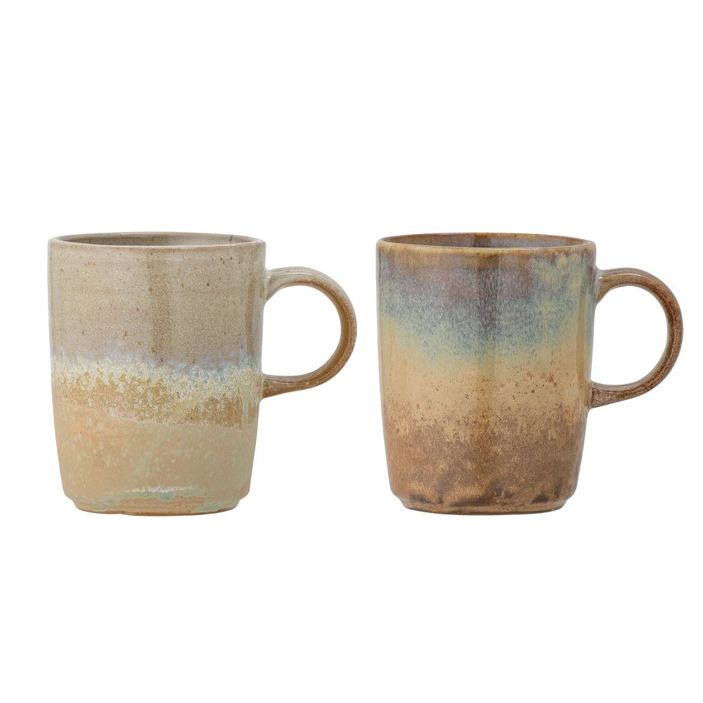 Tasses et mugs - Dahlia Mug, Marron, Grès Set of 2 - CREATIVE COLLECTION