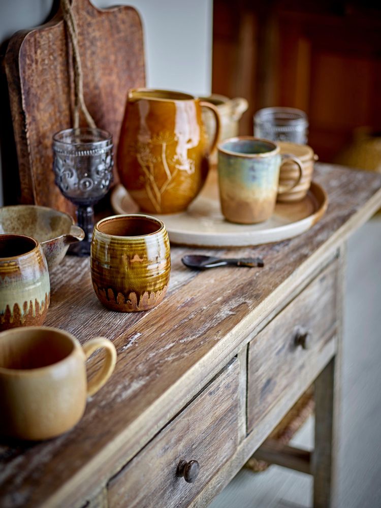 Tasses et mugs - Dahlia Mug, Marron, Grès Set of 2 - CREATIVE COLLECTION