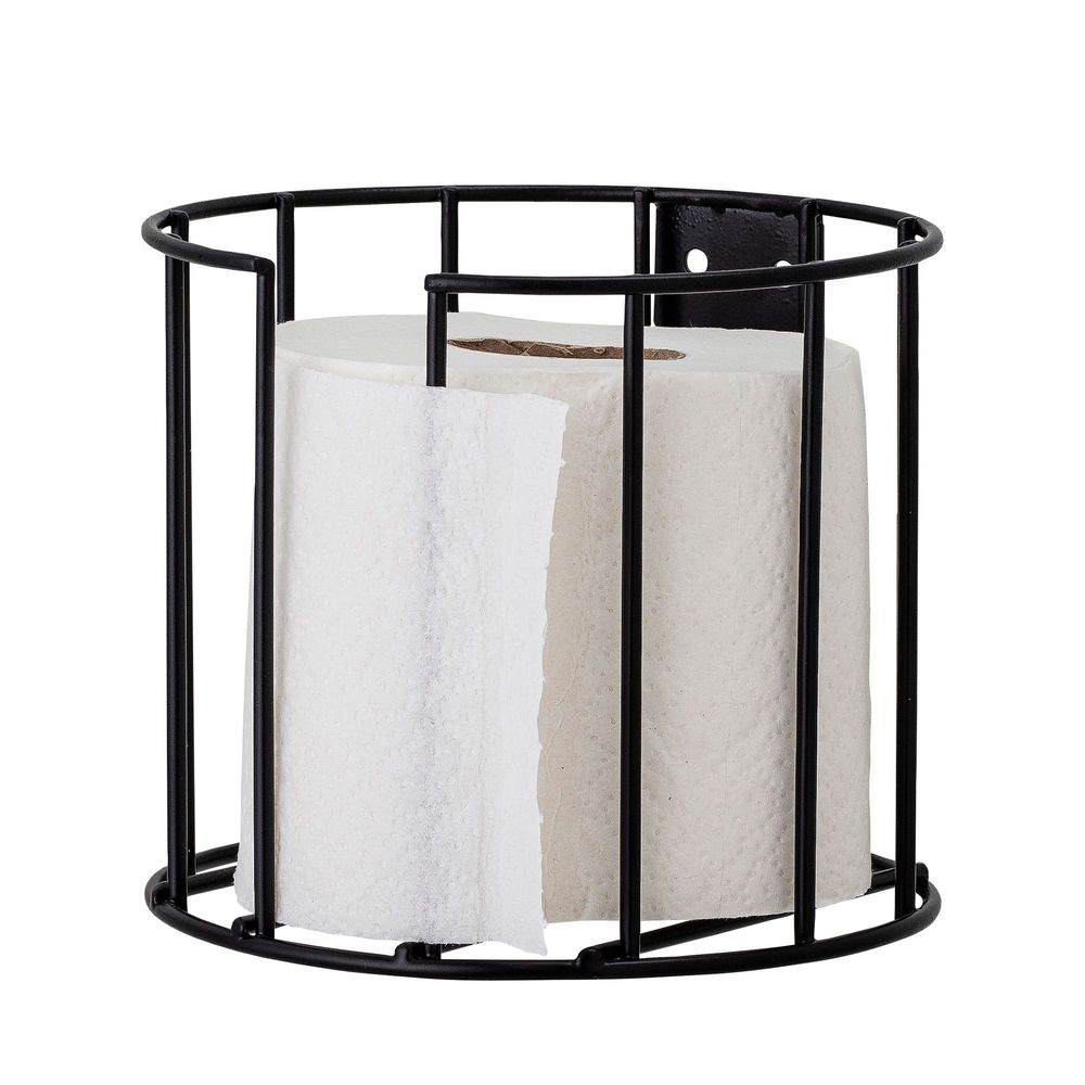 Rangements pour salle de bain - Klemens Porte-rouleau de papier toilette, Noir, Métal  - BLOOMINGVILLE MULTIBRAND HOUSE