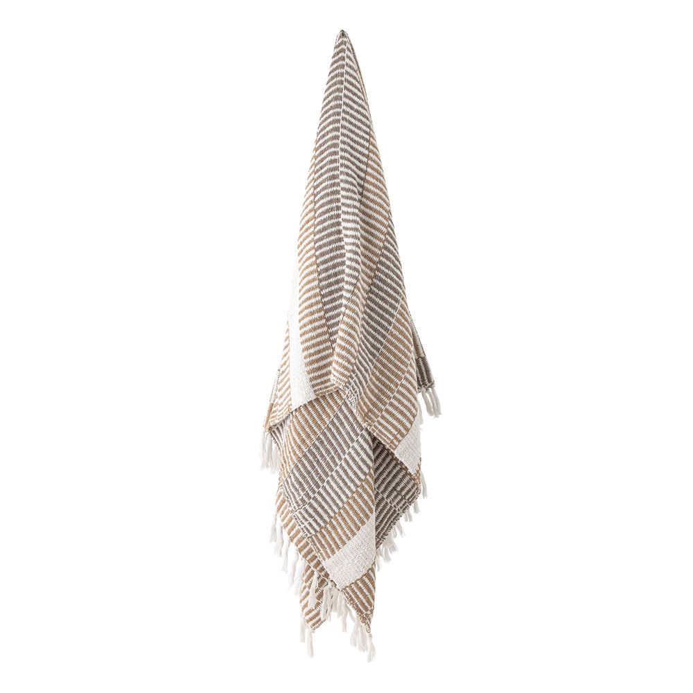 Throw blankets - Isnel Throw, Nature, Recycled Cotton - CREATIVE COLLECTION