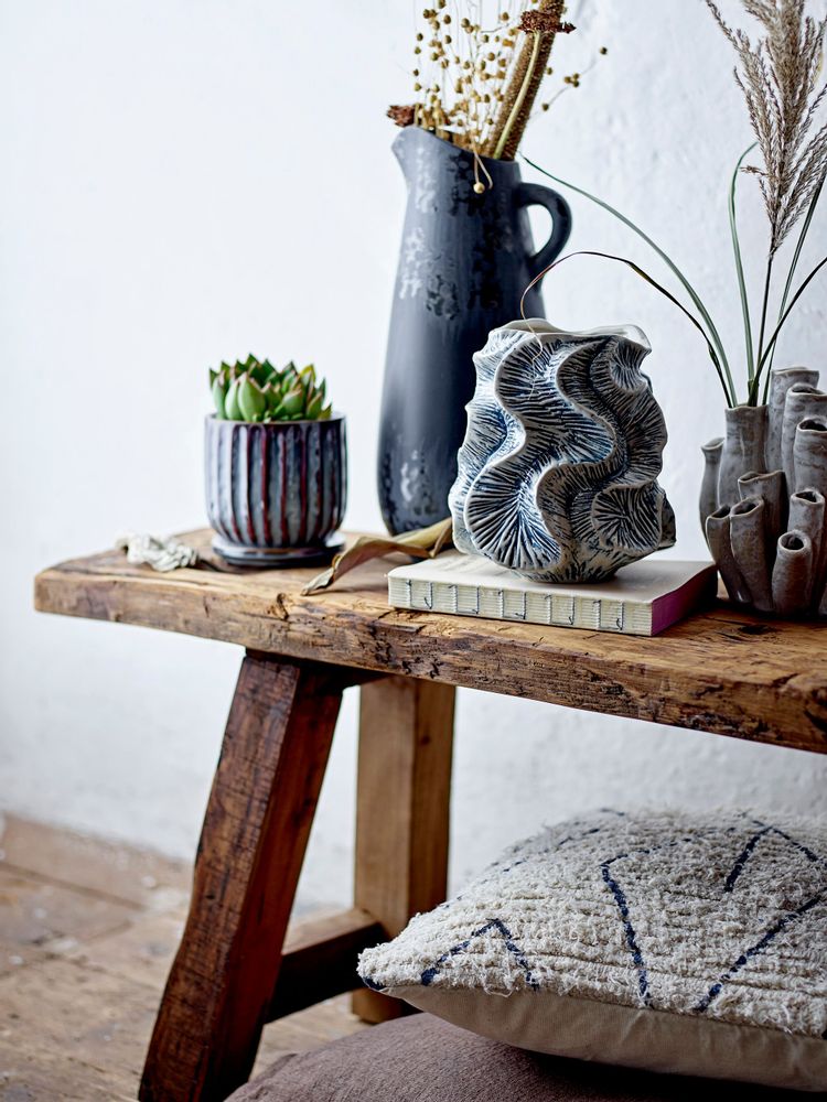 Vases - Khumo Vase, Noir, Grès  - CREATIVE COLLECTION