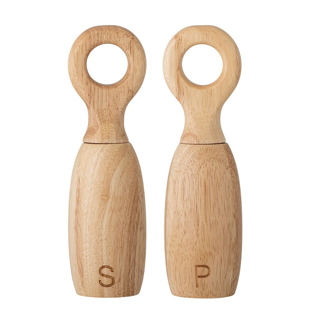 Kitchen utensils - Martim Salt & Pepper Mill, Nature, Rubberwood Set - BLOOMINGVILLE MULTIBRAND HOUSE