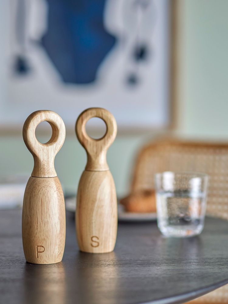 Kitchen utensils - Martim Salt & Pepper Mill, Nature, Rubberwood Set - BLOOMINGVILLE MULTIBRAND HOUSE