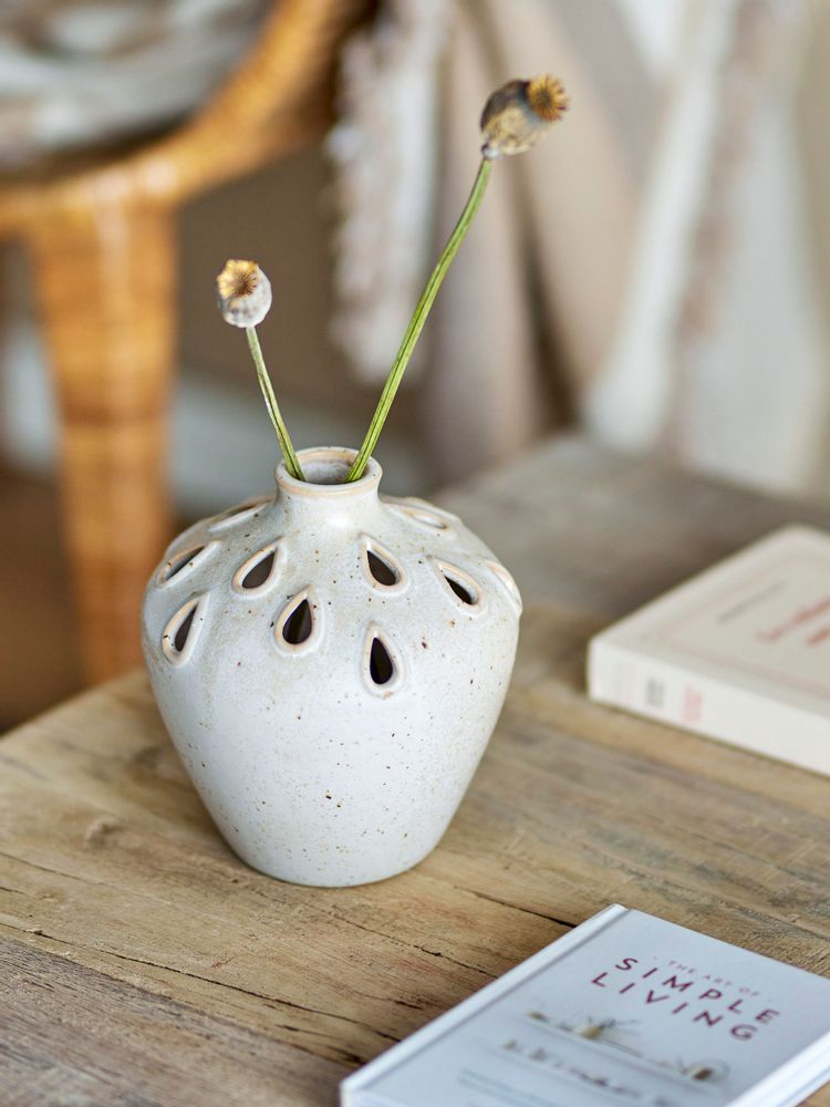 Vases - Minel Vase, Nature, Stoneware - BLOOMINGVILLE MULTIBRAND HOUSE
