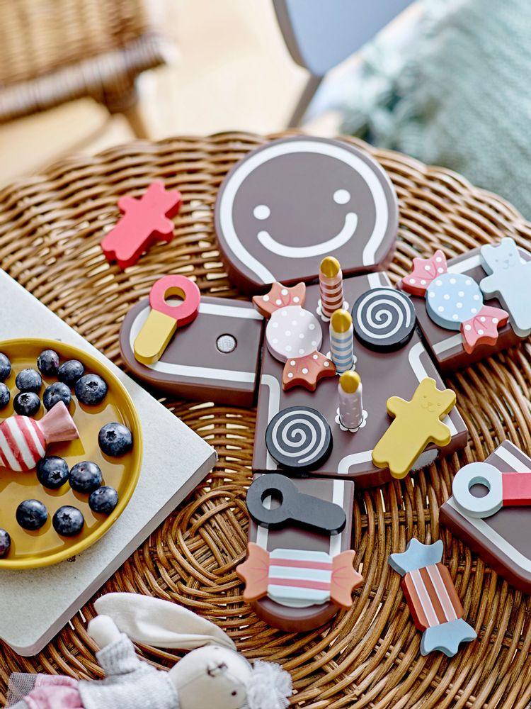Jouets enfants - Tala Set de jeu, aliments, Marron, MDF Set of 16 - BLOOMINGVILLE MINI