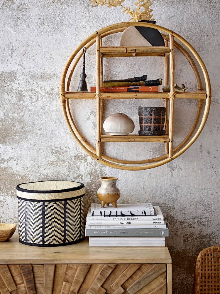 Paniers - Islim Panier avec couvercle, Noir, Palm Leaf Set of 3 - BLOOMINGVILLE MULTIBRAND HOUSE