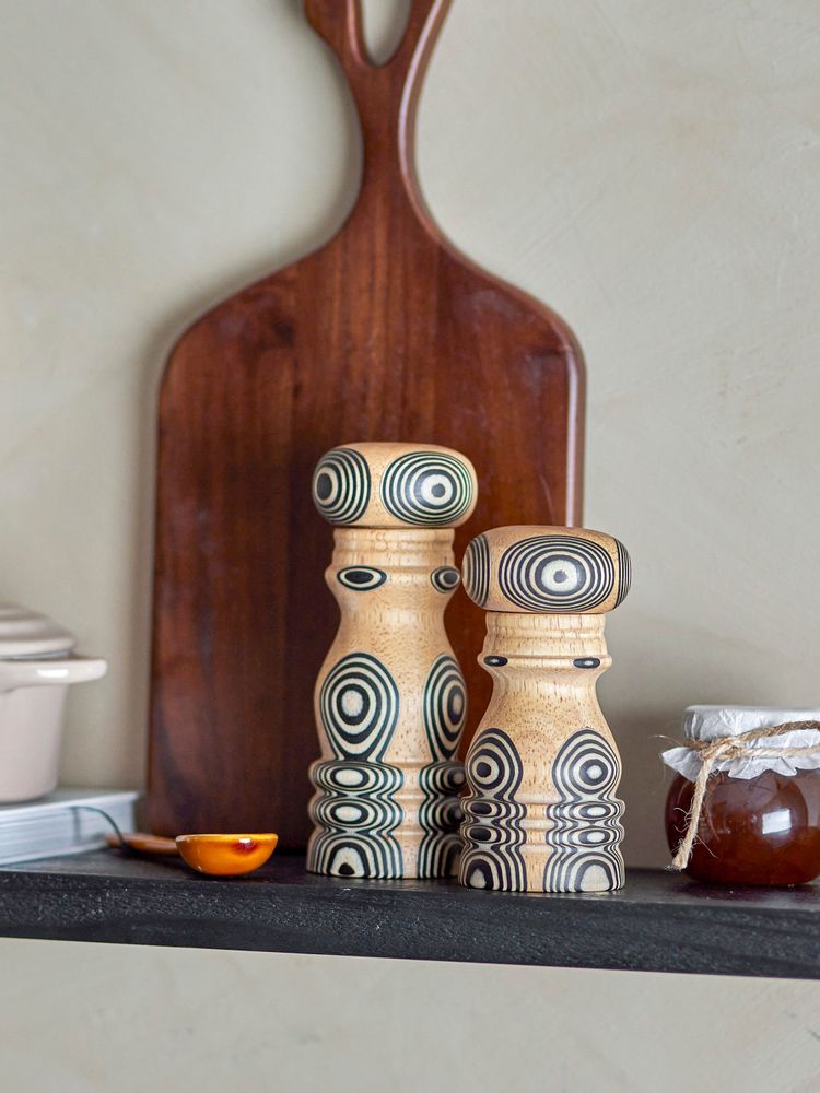 Couverts & ustensiles de cuisine - Malado Salt & Pepper Mill, Nature, Bois d'hévéa Set - BLOOMINGVILLE MULTIBRAND HOUSE